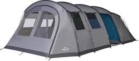 "Vango Purbeck 600XL" šeimyninė palapinė, didelė 6 asmenų palapinė, 3 kambariai, uždaras įėjimas, dvigulė gyvenamoji erdvė, klimato langas - ryškiai pilka