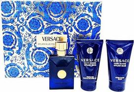 "Versace Dylan Blue" dovanų dėžutė vyrams, parfumuotas vanduo, dušo želė ir balzamas po skutimosi, 50 ml