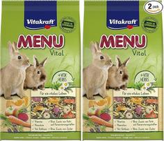 "Vitakraft Menu Vital", pašaras nykštukiniams triušiams, su žolelėmis ir daržovėmis, žalia ląsteliena, be pridėtinio cukraus (1 x 1 kg) (2 vnt.)