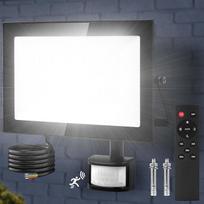 "Viugreum" 150 W LED lauko prožektorius su judesio jutikliu 15000 lm lauko šviesos šaltai baltos spalvos prožektorius su nuotolinio valdymo pulteliu Lauko prožektorius IP67 vandeniui atsparus prožektorius su 2 varžtais sodui