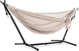 "Vivere" tinklinis hamakas su rėmu (280 cm) - smėlio/skydo spalvos
