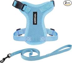 "Voyager" "Step-in Lock" kačių pakinktai ir atspindintys pavadėliai su neoprenine rankena, "Best Pet Supplies" - tinka mažų, vidutinių ir didelių veislių katėms, kūdikio mėlyna, S dydis - 1,5 m