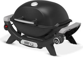 "Weber Q 1100N" dujinė kepsninė / nešiojamoji lengva kepsninė stovyklavimui, terasoms ir balkonams su didelio našumo degikliu, porcelianinėmis emaliuotomis ketaus grotelėmis ir elektronine uždegimo sistema, vidurnakčio juodos spalvos