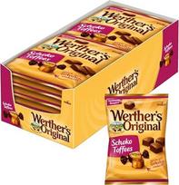 "Werther's Original Chocolate Toffees" - 12 x 180 g - karamelinės karamelės, padengtos pieniniu šokoladu (30 %) - atskirai supakuoti šokoladiniai saldainiai