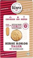 "Werz" ekologiški soros ir kokosų liežuvėliai su šokoladu, be glitimo (6 x 150 g)