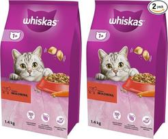 "Whiskas Adult 1+" sausas maistas suaugusioms katėms su jautiena, 2 maišeliai, 2 x 1,4 kg - aukštos kokybės sausas maistas suaugusioms katėms nuo 1 metų - galima įsigyti įvairių pakuočių
