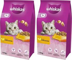 "Whiskas Adult 1+" sausas maistas suaugusioms katėms su vištiena, 2 maišeliai, 2 x 1,4 kg, aukštos kokybės sausas maistas suaugusioms katėms nuo 1 metų - galimos įvairios gaminio pakuotės