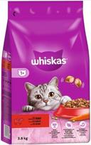 "Whiskas Adult 1+" sausas maistas su jautiena, sausas maistas suaugusioms katėms 3,8 kg