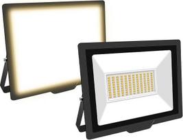 "Willpower" 2 x lauko LED prožektoriai, 75 W, 7500 lm, LED prožektorius, 3000 K, šilta balta spalva, IP66, atsparus vandeniui, LED lauko prožektorius, lauko šviestuvas garažui, prieškambariui, sodui, kiemams, viešbučiui, sportui