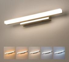 "Yafido" 40 cm LED vonios veidrodžio lempa, 5 spalvų temperatūros, IP44 veidrodžio lempa, vonios kambarys, 230 V, 10 W, 880 LM, paviršinė šviesa, veidrodžio spintelės apšvietimas, atspari rūdims, šilta balta, neutrali balta, šalta balta