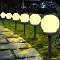 "YeahBoom" saulės žibintai lauko rutuliui, 8 LED sodo žibintų pakuotė, saulės šilta balta spalva, saulės sodo žibintai, vandeniui atsparus saulės žibintas, skirtas terasai, takeliams, kiemui, sodo apdailai