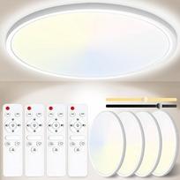 "Yexati" LED lubinis šviestuvas, 24 W, 3200 lm, plokščias, reguliuojamas su nuotolinio valdymo pulteliu, 3000 K - 6500 K, IP54, itin plonas miegamojo šviestuvas, skirtas svetainei, vaikų kambariui, virtuvei, vonios kambariui, skersmuo 29,5 cm, apvalus, ba