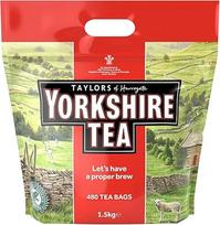"Yorkshire Tea" - gaivinantis, stiprus juodosios arbatos mišinys - angliški pusryčiai, kruopščiai sumaišytas, kad būtų vientisas ir aromatingas - 480 arbatos maišelių