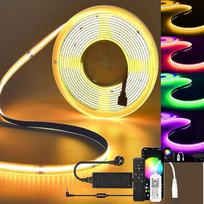 10 m ilgio išmanioji COB LED juosta RGBWW, 672 LED/m Išmaniosios pasakų šviesos, suderinamos su "Alexa" ir "Google" asistentu, muzikos sinchronizavimas, reguliuojamas 24 V LED juosta, skirta kambarių dekoravimui, žaidimams, namų kinui ir Kalėdoms
