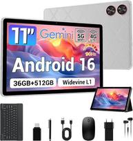 11 colių planšetinis kompiuteris su "Android 16", 36GB RAM, 512GB ROM/1TB TF, dviejų SIM kortelių 4G LTE + 5G WiFi, 90Hz HD IPS ekranas, aštuonių branduolių, "Widevine L1", WLAN, GPS, planšetiniai kompiuteriai su klaviatūra / dėklu / ausinėmis / jutiklini