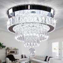11,8 colių šiuolaikinė kristalų liustra K9 kristalų žibintai Flush Mount liustra lubų šviesos liustra miegamajam gyvenamasis kambarys valgomasis prieškambaris (Cool White)