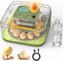 12 Eier Brutomat Vollautomatisch,Inkubator Hühner Vollautomatisch, Brutmaschine mit Automatisches Eierwenden, Temperatur & Feuchtigkeitskontrolle, Automatische Wasserversorgung, für Bruteier,Hühner