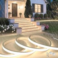 15 m neoninė LED juosta be maitinimo šaltinio 230 V tiesioginė jungtis silikoninė vandeniui atspari ugniai atspari IP65 LED juosta Natūralus baltas 4000 K 10 mm gali būti supjaustyta pagal dydį LED pasakų žibintai lauko šviesa