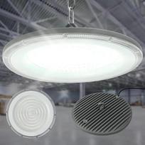 150W 18000LM LED UFO vidaus prožektorių pramoninė lempa 230 V, pramoniniai pakabinami žibintai 6000 K Cool White, IP65 vandeniui atsparus, 144 LED pakabinami žibintai vidaus gamykloms, biurams, futbolo aikštėms