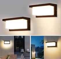 18 W LED sieninis šviestuvas, 2 vnt., IP65 vandeniui atsparus sieninis šviestuvas, šiltai balta, 3000 K, aliuminis, stačiakampis lauko sieninis šviestuvas, lauko šviestuvas sodui, prieangiui, vonios kambariui, verandai, garažui