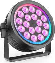 18x10W LED šviesos diodų apšvietimas RGBW, DMX šviesos diodų apšvietimas su RGB žiedu, vakarėlių apšvietimas su garso veikimu ir stroboskopu, diskas su 4 apšvietimo moduliais, skirtas DJ barui, Helovinui, Vėlinėms ir šventėms