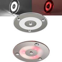 2 vnt. 100 mm 12 V LED lempos kemperiui, apvalios lubų lempos 12 V, 3 W plokščios lubų lempos 24 V su raudona šviesa, akrilinės 12 V lubų lempos kemperiui, jachtai, valčiai, kemperiui, sunkvežimiui (5000 K)