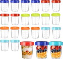 20 mažų indelių su dangteliais pakuotė Plastikiniai 4 oz / 120 ml papildomi maisto užšaldymo indeliai Maisto laikymo indeliai Maži kūdikių maisto laikymo indeliai Mažas indelis su dangteliu, skirtas padažams, padažams su padažais