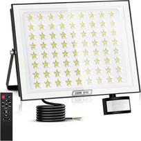 200 W LED prožektorius su judesio jutikliu šviesos jutikliu ir laiko nuotolinio valdymo pulteliu Lauko prožektorius Lauko prožektorius Išorinis reguliuojamas šaltai baltas 6500 K IP66 vandeniui atsparus prožektorius sodo garažui