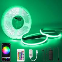 24 V COB LED juosta 10 m RGBW Dimmable su nuotolinio valdymo pulteliu ir maitinimo šaltiniu COB LED juosta RGB + šiltai balta 3000 K LED juosta, valdoma programėle, suderinama su "Alexa" "Google Home