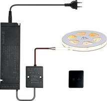 24 V COB LED juosta LED juosta 5 m 480 šviesos diodų/m, nemirganti, reguliuojama, su jutikliniu jungikliu, 2.4G valdiklis 60 W maitinimo šaltinis, tinka virtuvei ir svetainei, suderinama su "Alexa Hey Google