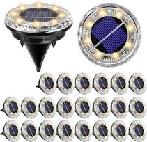 24 Stück Solar Bodenleuchten Aussen, 8 LED Solarleuchten für Garten Außen Warmweiß 3000K, IP65 Wasserdicht Solar Gartenleuchten, Solarlampen für Außen Garten, Rasen, Gehweg, Auffahrt, Patio, Einfahrt