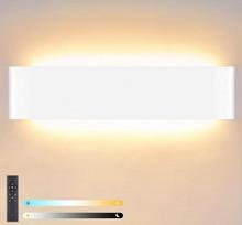 28 W LED sieninis šviestuvas, skirtas patalpų apšvietimui, su nuotolinio valdymo pulteliu 40 cm modernūs sieniniai šviestuvai, balti sieniniai šviestuvai, skirti laiptinėms, gyvenamajam kambariui, miegamajam, prieškambariui (2700 K - 6500 K)