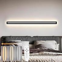 30 W LED sieninis šviestuvas, skirtas miegamajam, koridoriui, gyvenamajam kambariui, laiptams, vaikų kambariui, virtuvei, juodos spalvos, reguliuojamo ryškumo 120 cm sieninis šviestuvas su nuotolinio valdymo pulteliu, aukštyn žemyn nukreiptas sieninis švi