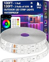 30 m RGB + IC LED juosta, lauko IP68 atspari vandeniui, valdymas naudojant programėlę / nuotolinį valdymą, "Bluetooth" muzikos sinchronizavimo virvės šviesa balkonams, terasoms, stogams, sodams, baseinams