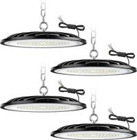 300 W UFO LED High Bay Light, vidaus prožektorius 45000 LM, 6000 K Cool White UFO LED dirbtuvių lempa, IP65 vandeniui atsparus pramoninis šviestuvas, High Bay Light gamykloms, garažams, sandėliams (4 pakuotės, 300 W)
