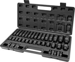 35 vnt. 6 taškų smūginių lizdų rinkinys 1/2" metrinių lizdų rinkinys 8 mm-32 mm 8 vnt. 1/4" 3/8" 1/2" 3/4" pakopos aukštyn/žemyn reduktorius (35 vnt.)
