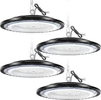 4 vnt. 300 W LED dirbtuvių lempa, salės prožektorius, LED salės apšvietimas, pramoninė lempa, IP65 vandeniui atsparus, 6500 K, dirbtuvių lempa, salės prožektorius, LED High Bay lempa garažui, sandėliui, gamyklos sandėliams