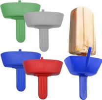4-Teiliger Eishalterung Kinder,Popsicle Holder,Tropfschutz Eis am Stiel Halter für Kinder Tropffreier Eis am Stiel-Halter,Silikon Halter mit Runder Schale