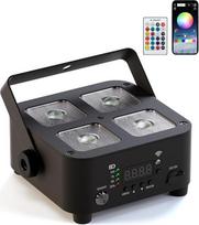 4x10W RGBWA+UV LED PAR Strahler mit Akku, 5200mah Wiederaufladbare Partybeleuchtung mit Fernbedienung, APP, RI, Wireless DMX für DJ Shows, Bühne, Hochzeiten, Party，Disco und Außenbereich
