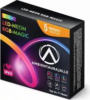 5 m ilgio LED neoninė RGB šviesos juosta, programėlės valdymas ir nuotolinis valdymas, muzikos režimas, RGB IC, IP65, lanksti įvairiaspalvė LED juosta miegamajam, televizoriaus sienai ir žaidimų kambariui