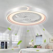 50 cm lubų ventiliatorius su tyliu apšvietimu, 70 W šviesos diodų reguliuojamas lubų apšvietimas su ventiliatoriumi ir nuotolinio valdymo pulteliu, 3000 K - 6000 K, 6 greičiai, laikmatis, lempa su ventiliatoriumi svetainei, miegamajam, balta
