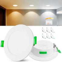 6 LED įleidžiami taškiniai šviestuvai 230 V baltos spalvos - ypač plokšti IP44 lubų prožektoriai - skersmuo 68-75 mm Įleidžiami lubų prožektoriai 5 W 500 LM, 2700 K / 4000 K / 6000 K Lubų šviesos LED vonios kambariui