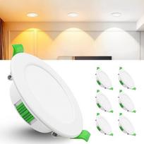 6 LED įleidžiami taškiniai šviestuvai 230 V baltos spalvos - ypač plokšti IP44 lubų prožektoriai - skersmuo 68-75 mm Įleidžiami lubų prožektoriai 5 W 600 LM, 2700 K / 4000 K / 6000 K Lubų šviesos LED vonios kambariui Svetainei Virtuvei