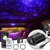 6 W Twinkle Starry Sky Car, 150 vnt. x 0,75 mm x 2 m Starry Sky Fibre Optic RGBW "Bluetooth" programa / nuotolinio valdymo LED šviesolaidžio šviesa automobiliui / luboms / teatrui