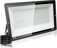 600 W LED lauko prožektorius, 60000 lm, itin ryškus LED lauko prožektorius, 6500 K vėsios baltos spalvos LED prožektorius, lauko šviestuvai, IP66 vandeniui atsparus lauko šviestuvas sodui, kiemams, garažams, viešbučiams, sporto aikštelėms, durims