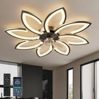90 cm lubų ventiliatorius su apšvietimu Labai tylus gyvenamasis kambarys Dimmable LED lempa su ventiliatoriumi Modernus nuolatinės srovės variklio ventiliatorius su apšvietimu Vasaros žiemos funkcija miegamajam Virtuvė, juoda