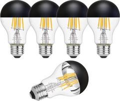 A19 LED veidrodinė juoda kaitinamoji lempa A60 E27 juoda kaitinamoji lempa 6 vatų 2700 K pakuotė 5 vnt.