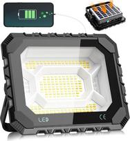 Adewalk 100 W LED statybinio prožektoriaus baterija, prožektoriaus baterija 10000 LM Saulės statybinio prožektoriaus baterija 12000 mAh, įkraunama per USB, 5 šviesos režimai, IP66, nešiojama lauko stovyklavietės lempa, skirta elektros energijos tiekimo su