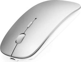 AE WISH ANEWISH "Bluetooth" pelė su USB-C adapteriu "Mac"/"iPad"/"iPhone"/"PC"/kompiuteriui, įkraunama tyli mini belaidė pelė "Windows"/"Linux"/"Android", 3 DPI reguliuojamas "Bluetooth 5.0", sidabrinė