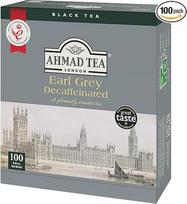 Ahmad Tea - Earl Grey be kofeino - juodoji arbata su bergamotėmis be kofeino - atskirai suvynioti, aromatingai uždaryti arbatos maišeliai su 2 g arbatos vienoje porcijoje - 100 arbatos maišelių su juostele
